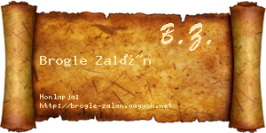 Brogle Zalán névjegykártya